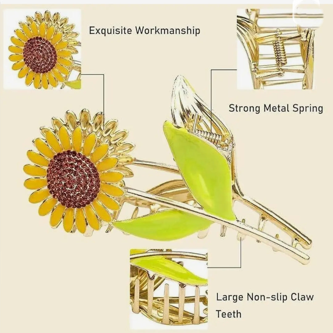 Sunflower Hair Claw Clip
