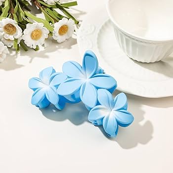 Pulmeria Flower 2 Piece Combo  Hair Claw Clip
