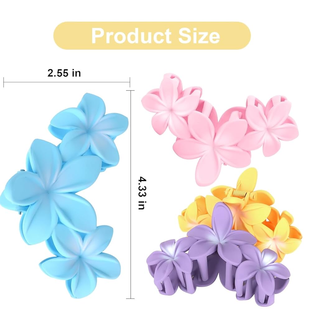 Pulmeria Flower 2 Piece Combo  Hair Claw Clip