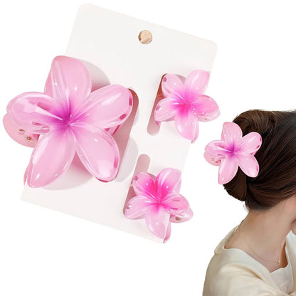Plumeria Flower 3 Piece Combo Claw Hair Clip