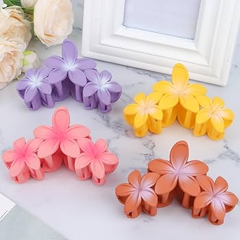 Pulmeria Flower 2 Piece Combo  Hair Claw Clip