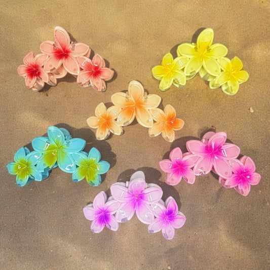 Tropical Bloom Glossy Claw Clip.