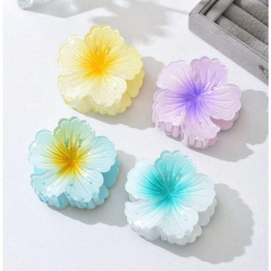 Glossy Hibiscus Flower Claw Clip