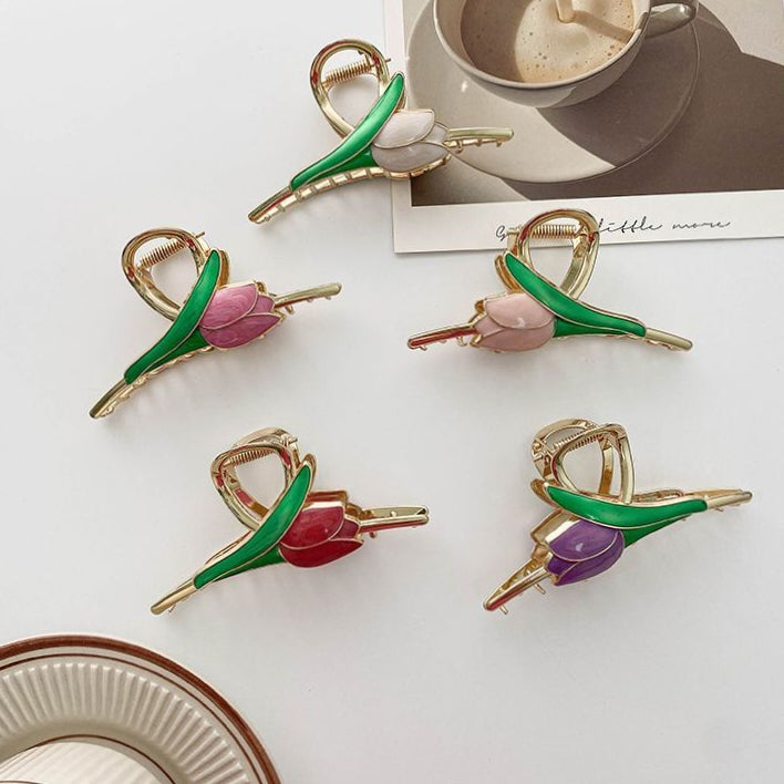 The Petal Claws – Tulip Enamel Hair Clutcher🌷