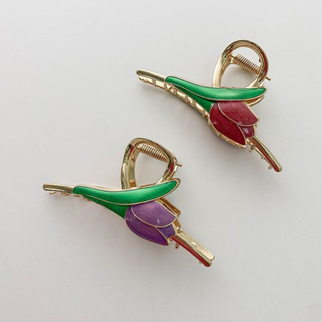 The Petal Claws – Tulip Enamel Hair Clutcher🌷