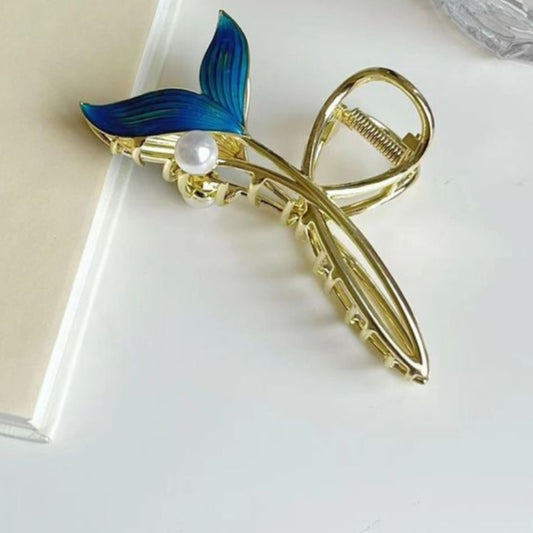 Blue Fish Pearl Marmaid Hair Claw Clip