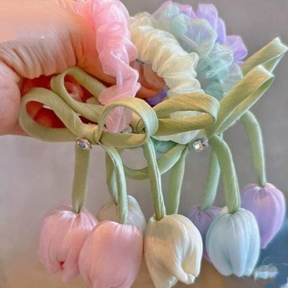 Satin Tulip Scrunchies