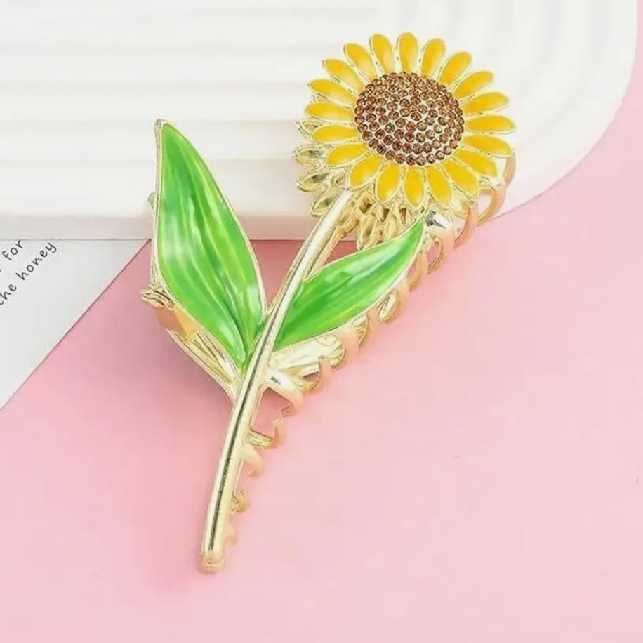 Sunflower Hair Claw Clip