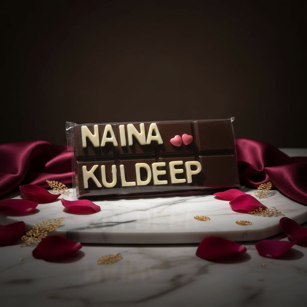 Personalized Couple Name Chocolate 🍫 | Custom Gift Box by Harsh Fusion