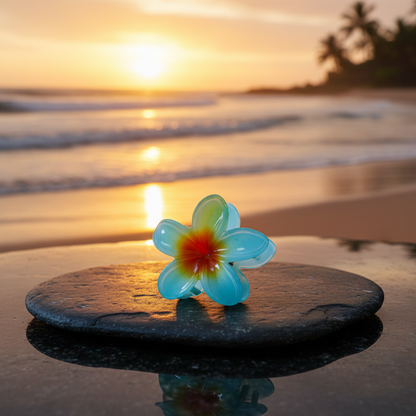 Plumeria Flower Glossy Hair Clutcher (Big Size)