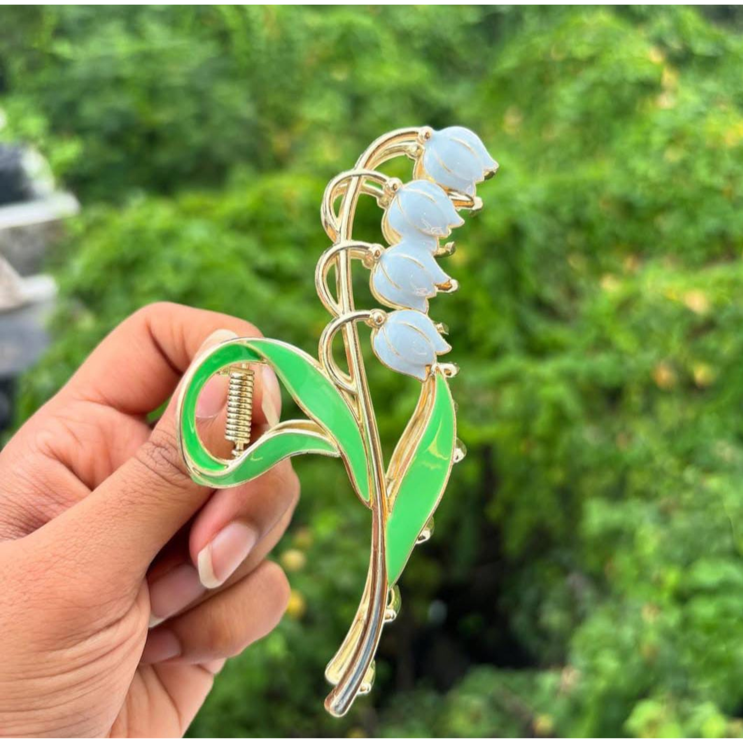 Lily of the Valley Hair Claw Clip