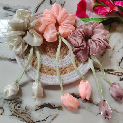 Satin Tulip Scrunchies