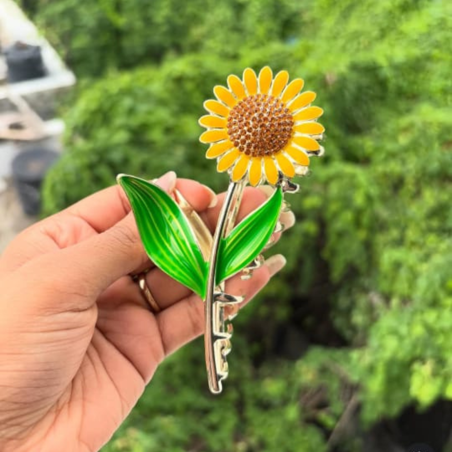 Sunflower Hair Claw Clip