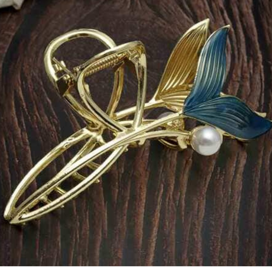 Blue Fish Pearl Marmaid Hair Claw Clip
