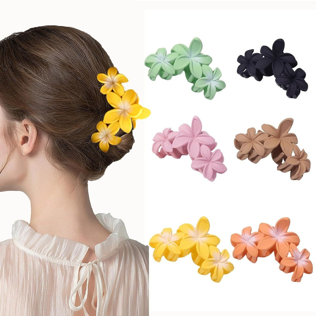Tropical Bloom Matte Claw Clips